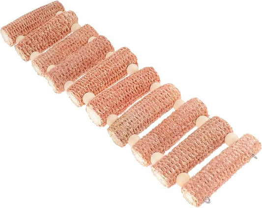 Natural Corncobs Climbing Ladder Toy for Hamsters and Pets Multi-Functional Chew and Exercise Accessory for Bird Cages Provides and Balance Improvement