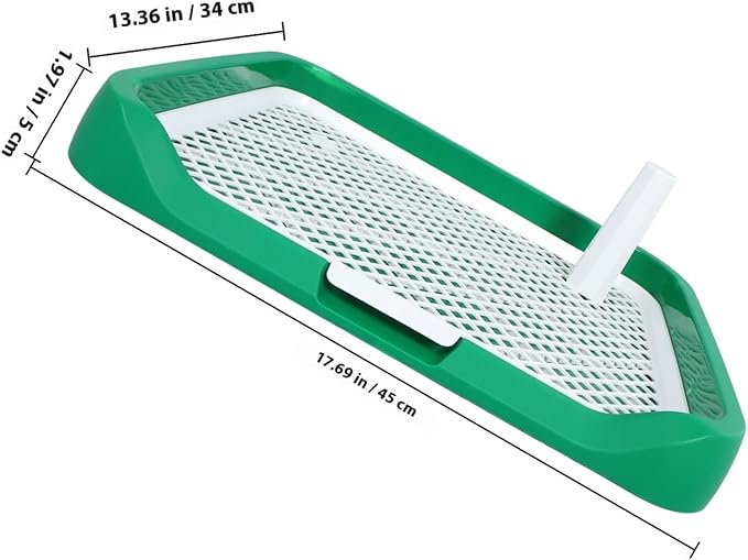 Abaodam Dog Indoor Potty Tray for Small and Medium Dogs with Green Base Puppy Training Litter Box for Housebreaking and Urine Containment