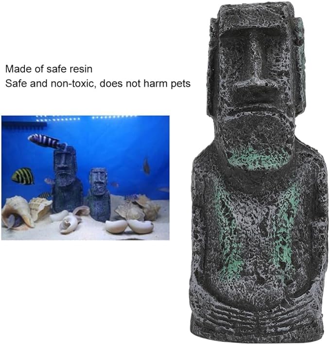 6.7 Inch Resin Roman Statue Aquarium Ornament Retro Sculpture Synthetic Fish Tank Decoration for Aquatic Pets