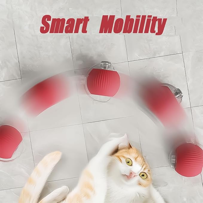 2026 New Generation Interactive Cat Toys Indoor, 360° Smart Automatic Cat Ball Three Modes with Long-Lasting Durability, for All Cats & Dogs (Gray, Wake)
