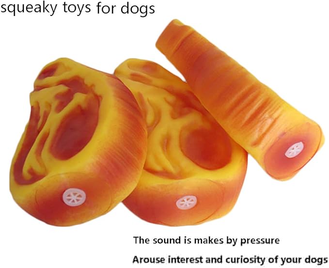 Pet Chew Toy Interactive Dog Food Toy Bite Sandwich 3 Pack Soft Non-Toxic Teeth Cleaning Dog Toys Squeaky for Puppies Small Dogs Cats DT11 Steak