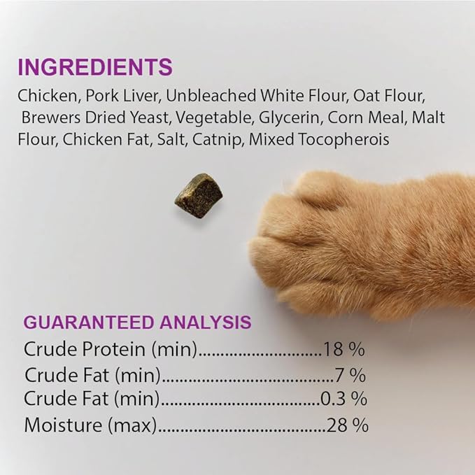Lil' Bitz Soft & Chewy Cat Treats, Bite Size Rewarding Treats for Cats, Made with Natural Ingredients, Salmon & Liver Flavor, Perfect for Training & Bonding, 3 oz Bag