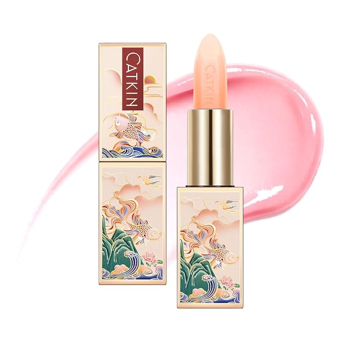 CATKIN Tinted Lip Balm Color Changing Lipstick Ultra Hydrating 100% Natural Lip Moistrurizer with Vitamin E Nourishing For Cracked & Dry Lips 0.12 oz Pink