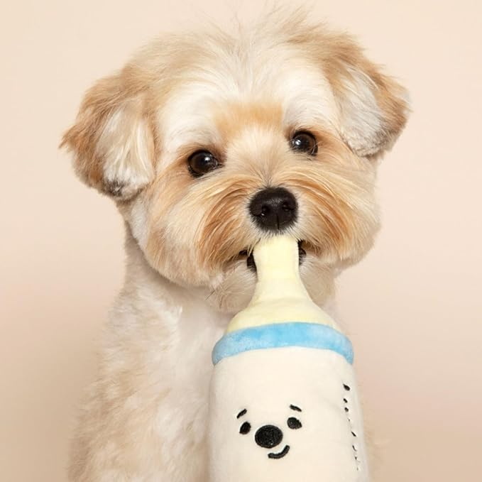 Cat Dog Chew Toy Baby Series Plush Toy Set Cute Pacifier Bottle Rattle Shapes BB Sound Pet Accessories (Bottle)