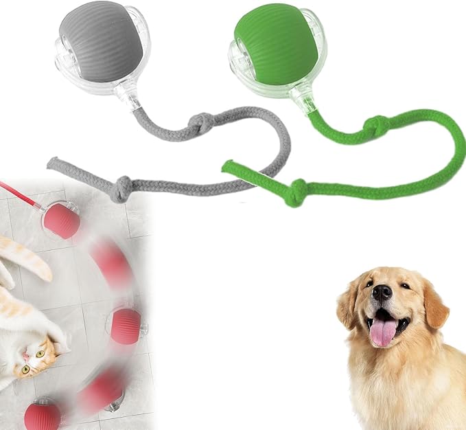 Smart Motion Pet Ball V2, Smart Interactive Rolling Pet Ball, Automatic Obstacle Avoidance ＆ Quiet Cat Toy with a Long Tail, The Ultimate Boredom-Buster for Both Cats and Dogs (B+C)