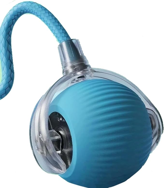 Interactive Electric Ball for Cats and Dogs – USB Rechargeable Automatic Chase Toy with Speedy Tail, Self-Playing Moving Pet Toy to Keep Them Busy. Ideal for Bored Indoor Cats & Anti-Boredom (Blue)