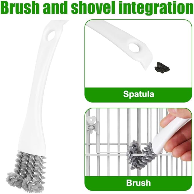 Bird Cage Brush, Parrot Cage Cleaner with Shovel & Ergonomic Handle Pet Cages Accessory for Deep Cleaning
