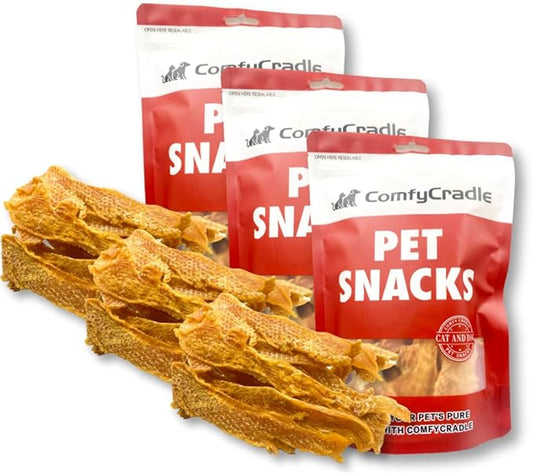 Air-Dried Chicken Jerky Dog Treats, High-Protein & Grain-Free Tender Snacks, All Natural Single Ingredient Training Reward for All Dogs, 5.29 Ounce (3 Pack x 5.29 Ounce(Pack of 3),Chicken)