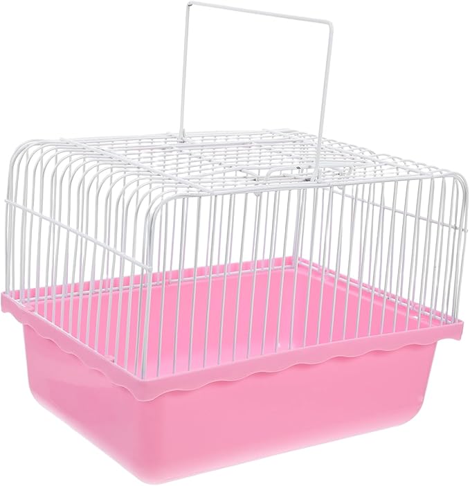 Yardwe Portable Bird Travel Cage for Lovebirds Parakeets Cockatiels Lightweight Plastic Carrier Transparent Window for Easy Observation Easy to