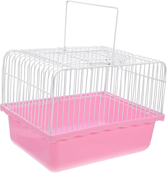 Yardwe Portable Bird Travel Cage for Lovebirds Parakeets Cockatiels Lightweight Plastic Carrier Transparent Window for Easy Observation Easy to