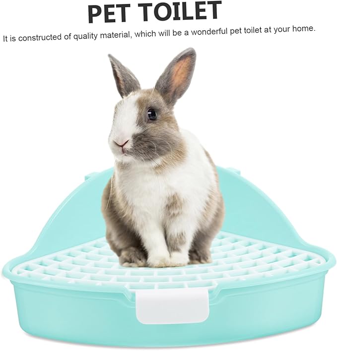 Totority Rabbit Litter Box Pet Potty Training Aid Triangle Cat Toilet Indoor Use