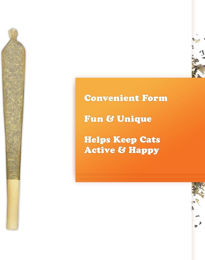 Meowijuana | King Size Catnip Joints | Organic | Dried Premium Ground Catnip | High Potency | Grown in North America | Feline and Cat Lover Approved