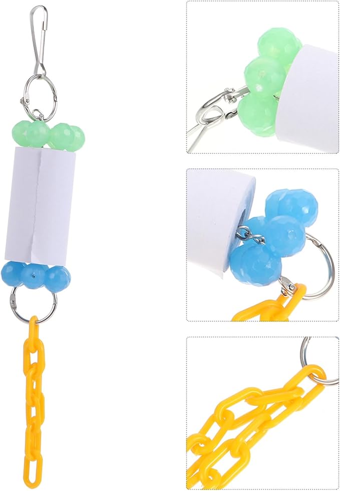 Parrot Hanging Chewing Paper Roll Pendant Bird Grinding Chewing for Pet Birds Cage Play Accessory Random Color