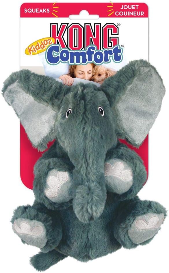 KONG - Comfort Kiddos Elephant - Fun Plush Dog Toy with Removable Squeaker - For Large Dogs
