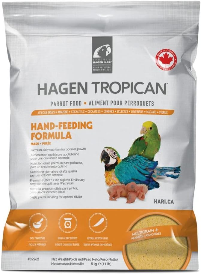 Hari Tropican Baby Bird Food, Parrot Food, Complete Nutrition Diet, Hand-Feeding Formula, 11 lb Bag