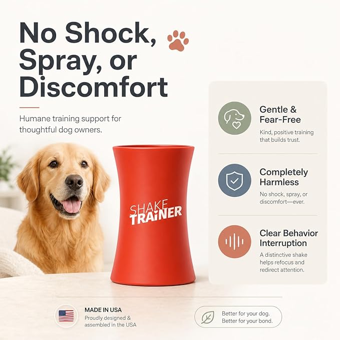 ShakeTrainer - The Original Humane Dog Training Kit with Instructional Video, Dog Training & Behavior Kit for Barking, Jumping & All Bad Habits Without Shocking or Spraying, Easy to Use, Made in USA