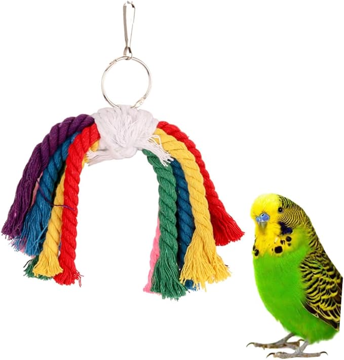 SUPVOX Creative Parrot Cotton Rope Hanging Bite Fun Playing String for Parrots Cockatiels Parakeets Bird Cage Accessory for Chewing Exercise