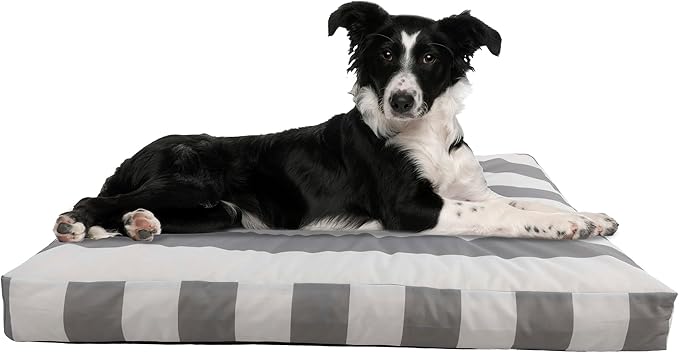 PETMAKER Dog Bed - Indoor/Outdoor Dog Bed with Removable Washable Cover and Non-Slip Bottom - 36in Medium Pet Bed for Dogs up to 70lbs - Water-Resistant Dog Beds (Gray)