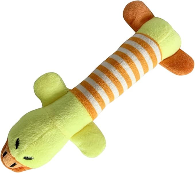 TOPINCN Dog Toys for Medium Dogs, Dog Plush Toy, Clean Teeth Cleaning Striped Animal Flexible Dog Squeaky Plush Toy with 4 Legs for Cat for Outdoor (Duck)