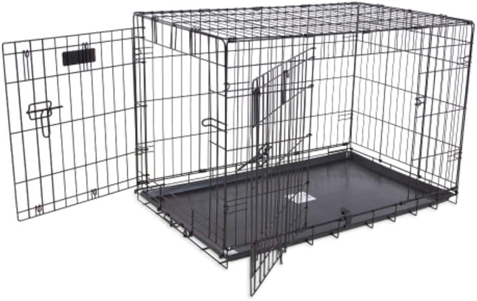 Precision Pet Products Two Door Provalue Wire Dog Crate, 24 Inch, For Pets 15-30 lbs, With 5-Point Locking System