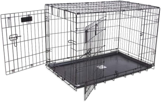 Precision Pet Products Two Door Provalue Wire Dog Crate, 24 Inch, For Pets 15-30 lbs, With 5-Point Locking System