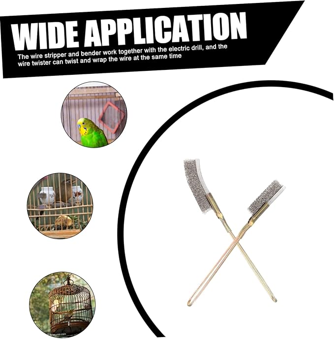 2pcs Bird Cage Cleaning Brush Wire Brushes for Pet Cage Maintenance Handle Design for Easy Cleaning of Bird Feces and