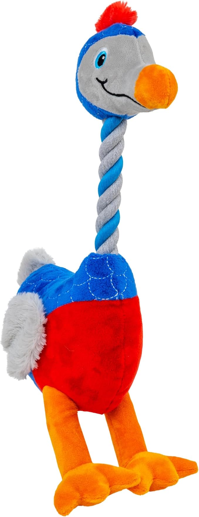 KONG Bendeez Dog Toy – Durable Plush with Rope, Flexible Twistable Design, Squeaker for Interactive Play, Large Size for All Dogs (Bird)