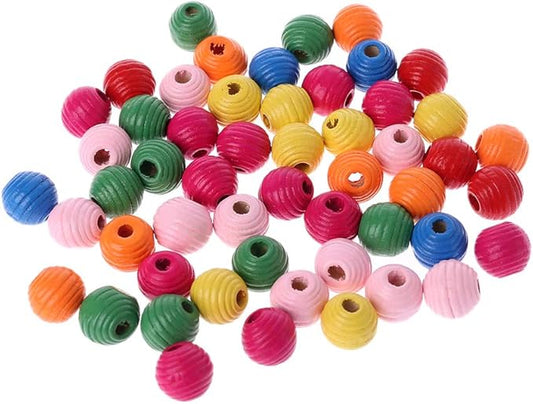 50 Pcs Colorful Wooden Beads for Craft Jewelry Making Bird Educational Toy Chewing Toys Accessories Bird Cage