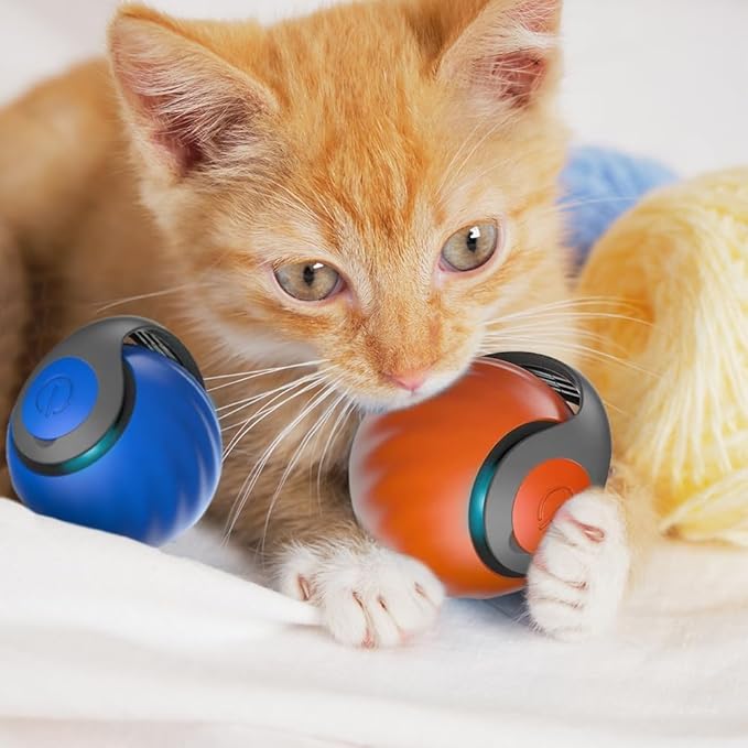 Speedy 3.0 Tail Cat Toy, 2026 New Speedy Tail Interactive Cat Toy for Indoor Cats, 2 Speed Adjustment- Automatic Moving Smart Cat Toys Ball with Tail for Bored Indoor Cats Dogs (Orange)
