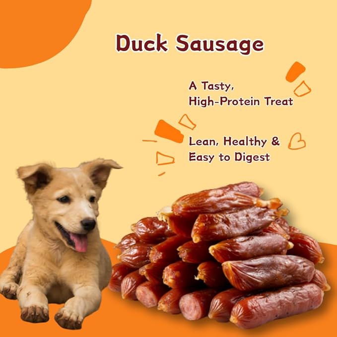 Real Duck Sausage Training Treats, Wholesome & Savory Rewards for Dogs (Duck,7.05 Ounce(Pack of 1))