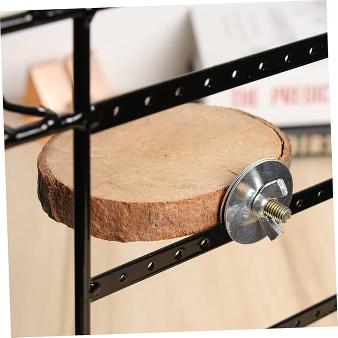 Wooden Bird Perch Platform for Parrots Round Station Board Branch Perches for Bird Cages and Hamsters