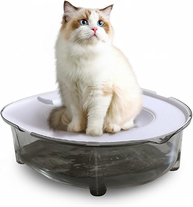 Cat Toilet Training Kit Portable Litter Box Flushable Design Odor Control Anti-Splash Large Thickened PP Material, 15.75 x 14.37 x 4.92 Inch (Grey)