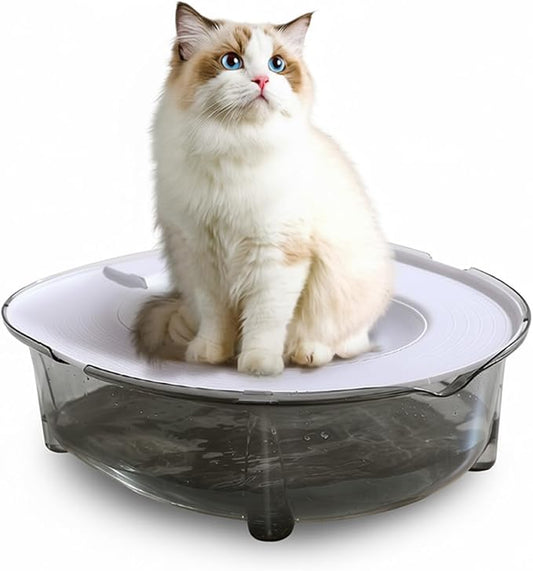 Cat Toilet Training Kit Portable Litter Box Flushable Design Odor Control Anti-Splash Large Thickened PP Material, 15.75 x 14.37 x 4.92 Inch (Grey)