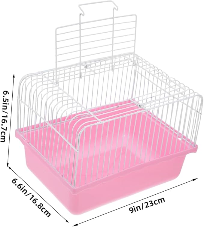 Mikikit Portable Pet Carrier Birdcage for Lovebirds Small Animals Lightweight Travel Cage with Transparent Window for Parrots Hamsters for Indoor Travel Use