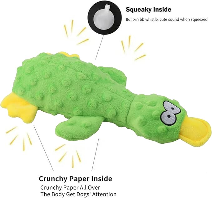 Calming Duck for Dogs, Interactive Squeaky Dog Chew Toy with Built-in Squeaker, Stuffed Duck Dog Squeaky Toy to Keep Them Busy for Small, Medium & Large Dogs Cats