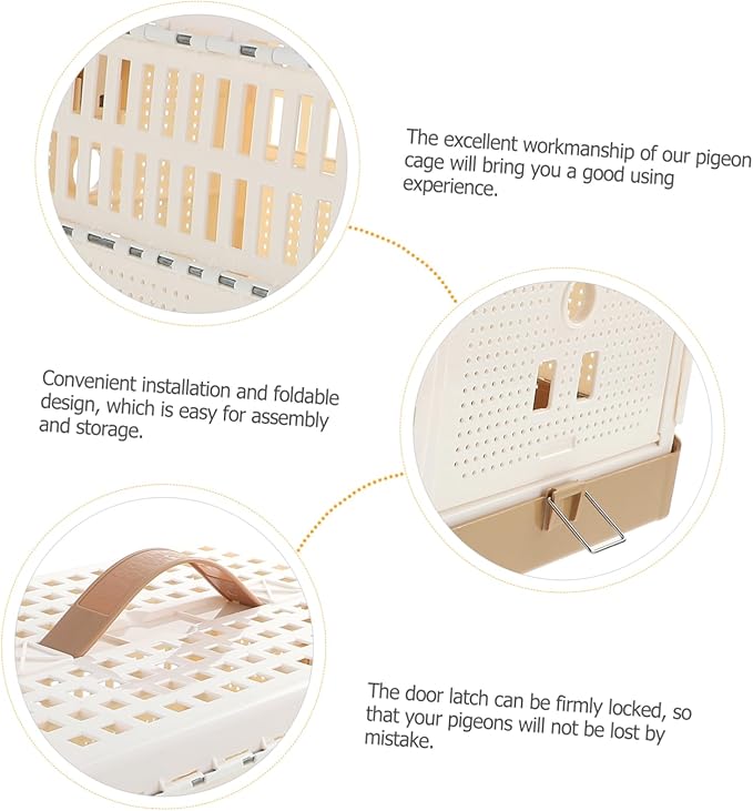 Foldable Pigeon Cage Multi-Function Pet Nest Cage for Easy Transportation Compact Design Comfortable Handle for Outdoor Use