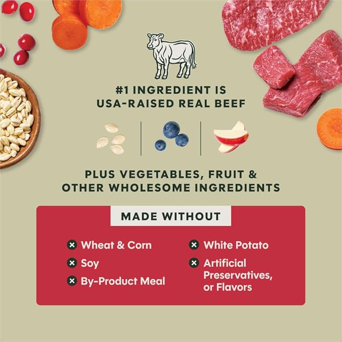 Instinct RawBoost, Natural Dry Dog Food with Freeze-Dried Pieces, Whole Grain Recipe - Real Beef & Barley, 3.5 lb. Bag
