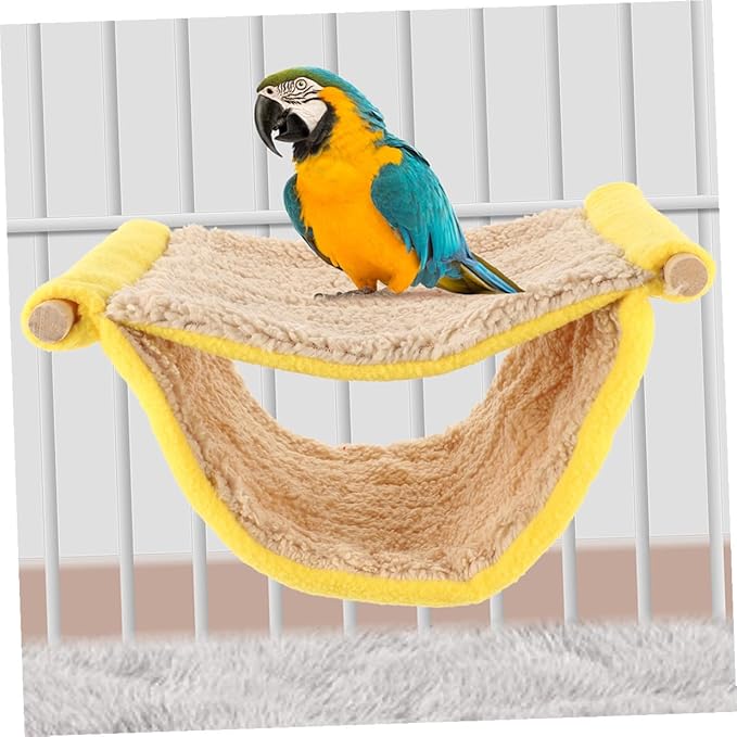 Double Layer Small Animal Hammock Bed for Hamster and Parakeet, Hanging Plush Cage Nest, Rat and Bird Cage Accessories, Warm Cozy Sleeping Hideout for Small Pets
