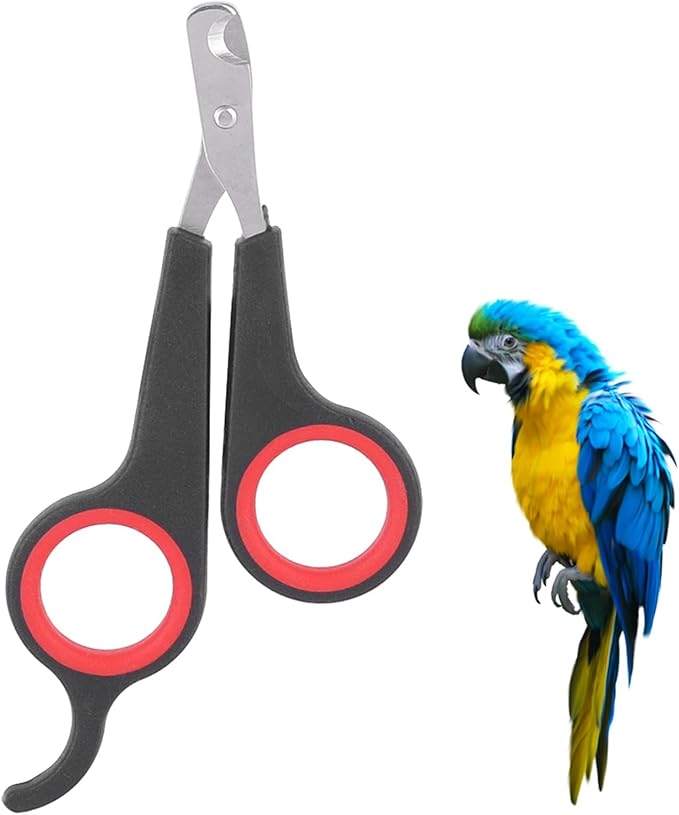 Zerodis Bird Nail Clipper, Stainless Steel Pet Grooming Tool for Small Animals with Non Slip Handle, 11.7cm Bird Cage Accessory