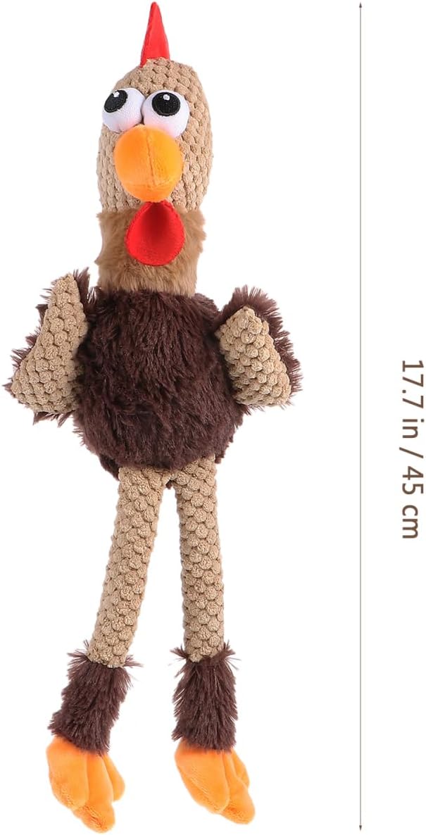 ibasenice Dog Chew Toy Rooster Shape 17.71 Inch – Teeth Cleaning & Jaw Muscle Exercise for Aggressive Chewers – for Dogs, Puppies, Cats