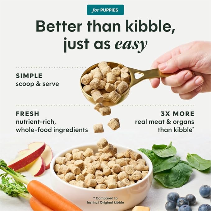 Instinct Puppy Freeze-Dried Meals, FreshDried Bites, Natural Dog Food, Grain-Free - Cage-Free Chicken, 25 oz. Bag