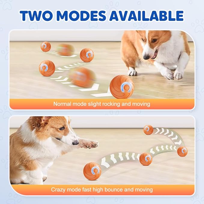 Interactive Dog Toys, 2025 Upgrade Vibrating Dogs Ball, Automatic Moving Dog Ball Rolling Balls, Pets Bouncing Rotating Balls Toys for Samll Dogs Cats (Blue-1pc)