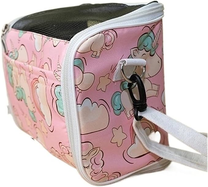 Portable Pet Bird Cage Parrot Breathable and Detachable Hamster Flying Travel Bag Pet Accessories Guinea Pig(Pink)