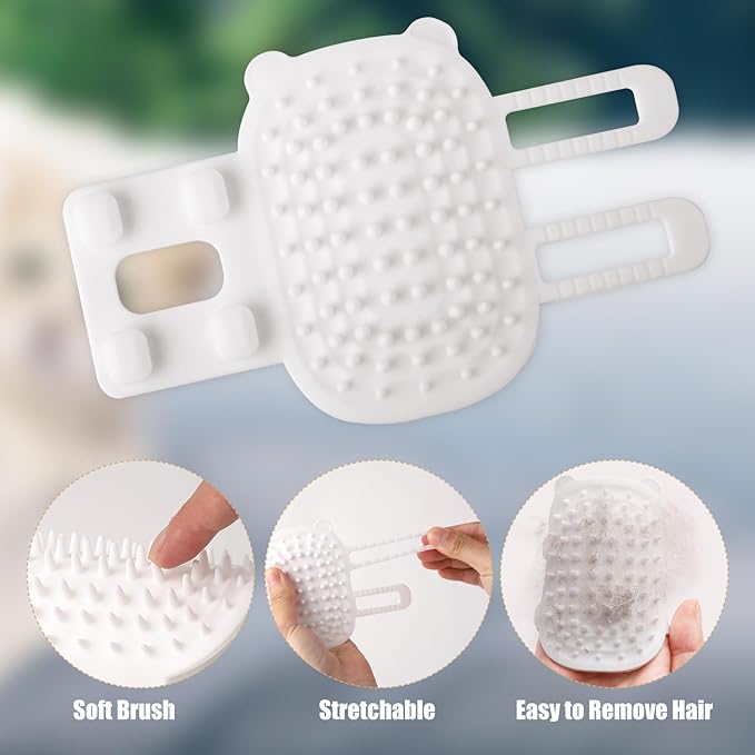 lasuroa 2pcs Self Cleaning Cat Brush, 2-in-1 Tickling Comb Pet Brush Pet Tickling Artifact Cat Grooming Shedding Brush Cat Corner Scartcher for Short/Long Hair Cats (White), 6.49x3.94 Inch