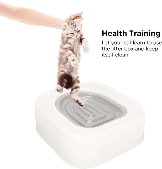 Cat Toilet Training Kit EcoFriendly Safe Toilet Trainer System for Healthier Cats with Recesses for Easy Cleaning for Cat Supplies (Gray)