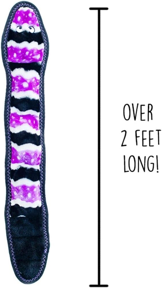 ZippyPaws ZP853 Z Stitch Snake Squeak Toy, Medium Purple