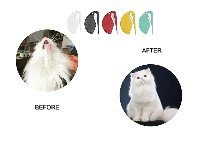 Pet Knotting Comb for Dogs and Cats, Dog Dematting Comb for Long Hair, Pet Hair Removal Tool, Safe and Gentle Knot Remover for Matted Fur, Grooming Comb for Dog and Cat, Easy to Use, Lightweight 5 Pcs