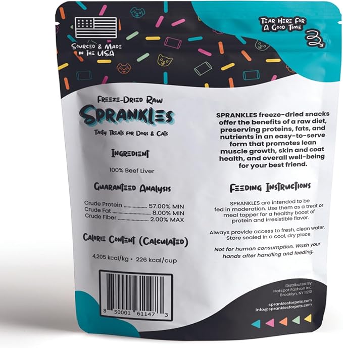 Freeze Dried Beef Liver Treats for Cats & Dogs - Single Ingredient All Natural Grain-Free, High Protein, Made in USA - Perfect for Training, Topper or Snack