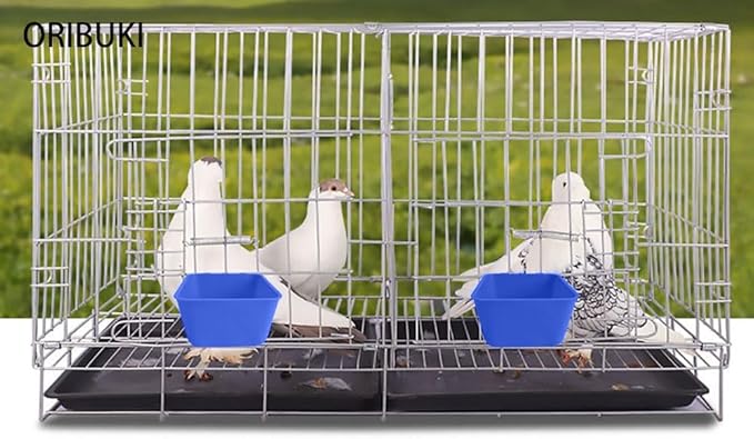 20 Pack Hanging 16 OZ Cage Cup Chicken Feeder Waterer Bird Food Dishes Rabbit Water Pigeon Feeding Watering Bowl with Hooks Bunny Poultry Coop Drinker Duck Quail Seed Treats Dispenser