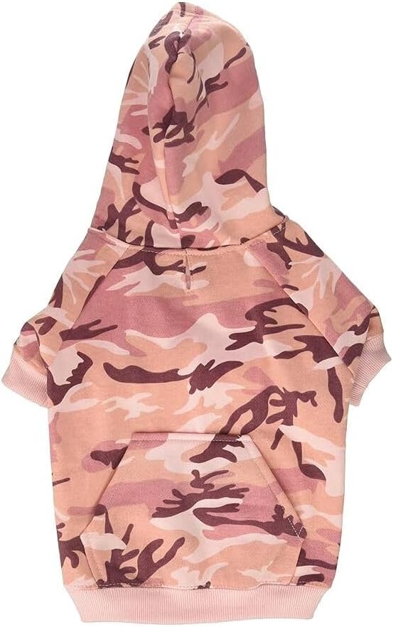 Casual Canine Camo Hoodie for Dogs, 13" Medium, Pink